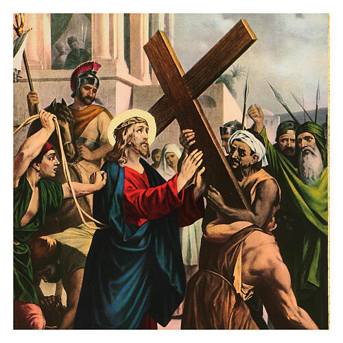 Way of the Cross, 15 stations, printings with monumental frame, poplar wood, 22x18x1.5 in 3