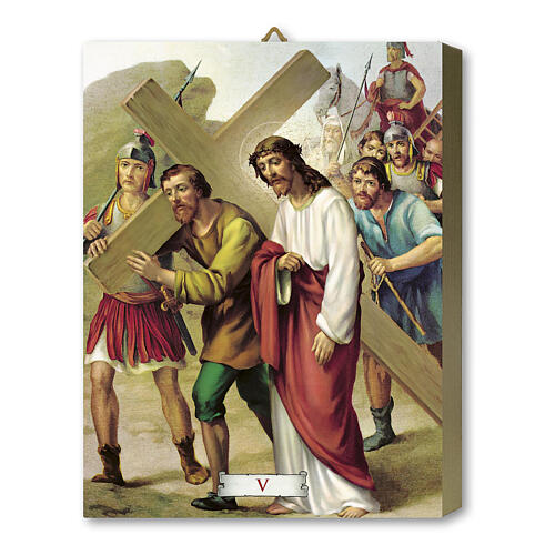 Way of the Cross, 15 stations printed on wood, 8x10 in 5