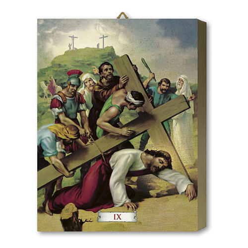 Way of the Cross, 15 stations printed on wood, 8x10 in 9