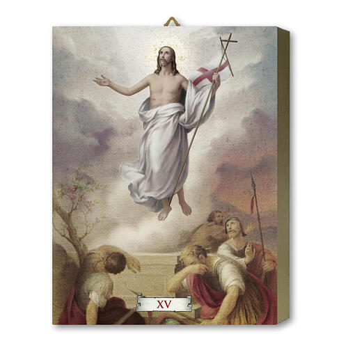 Way of the Cross, 15 stations printed on wood, 8x10 in 15