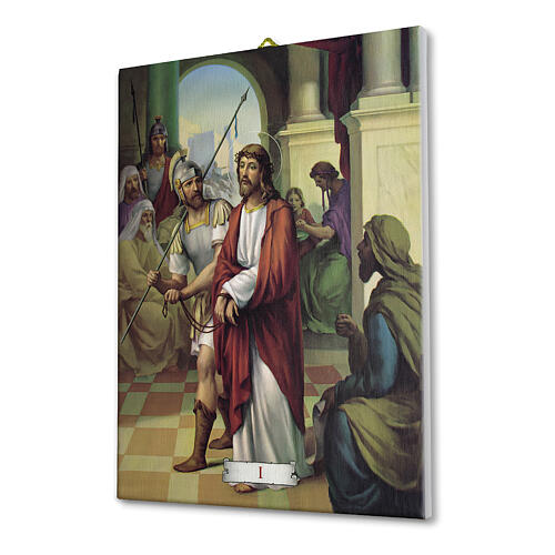 Way of the Cross in pictorial canvas 15 stations 20x25cm 2