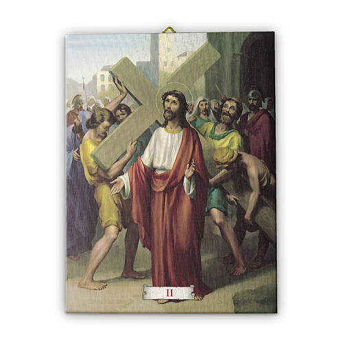 Way of the Cross in pictorial canvas 15 stations 20x25cm 3