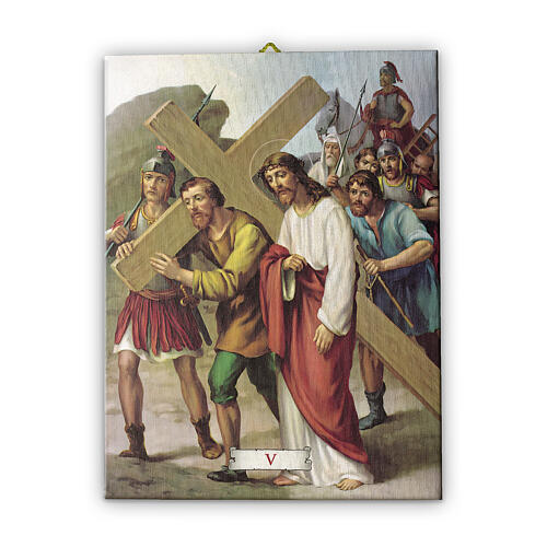 Way of the Cross in pictorial canvas 15 stations 20x25cm 6