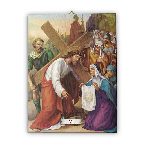 Way of the Cross in pictorial canvas 15 stations 20x25cm 7