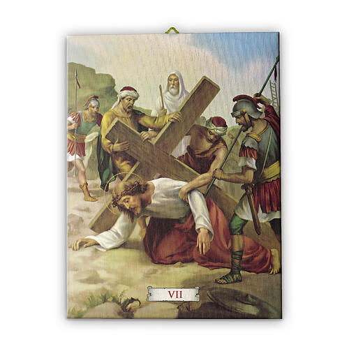 Way of the Cross in pictorial canvas 15 stations 20x25cm 8