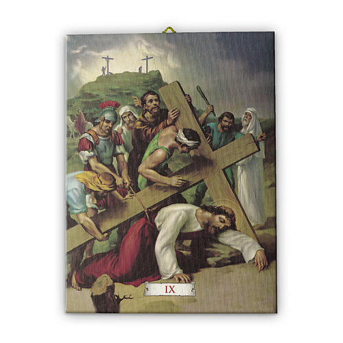 Way of the Cross in pictorial canvas 15 stations 20x25cm 10