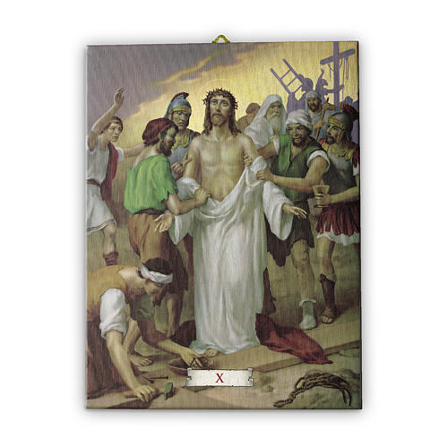 Way of the Cross in pictorial canvas 15 stations 20x25cm 11