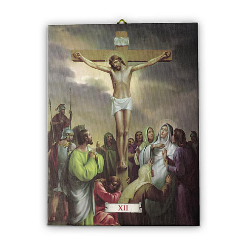 Way of the Cross in pictorial canvas 15 stations 20x25cm 13