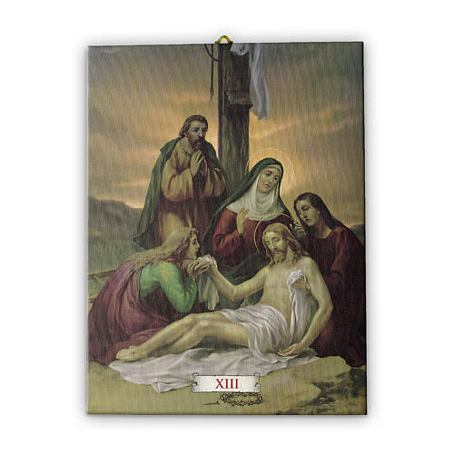 Way of the Cross in pictorial canvas 15 stations 20x25cm 14