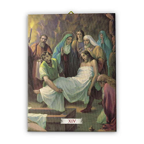 Way of the Cross in pictorial canvas 15 stations 20x25cm 15