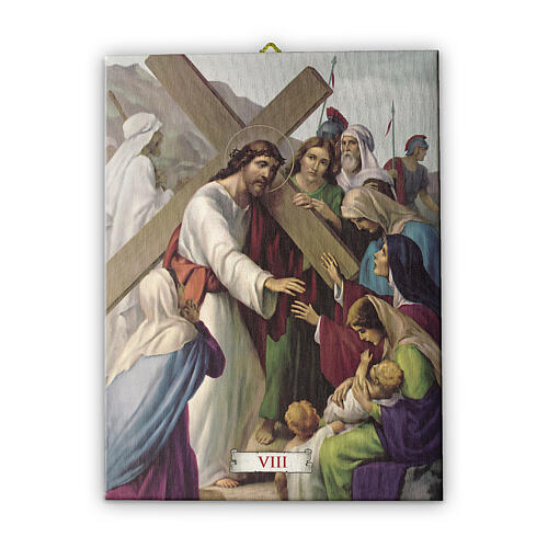 Via Crucis 15 stations in pictorial canvas 30X40 cm 9