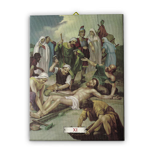 Via Crucis 15 stations in pictorial canvas 30X40 cm 12