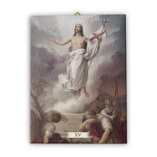 Via Crucis 15 stations in pictorial canvas 30X40 cm 16