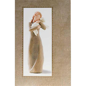 Willow Tree Biglietti augurali: Willow Tree Card - Peace on Earth (ragazza con agnello)