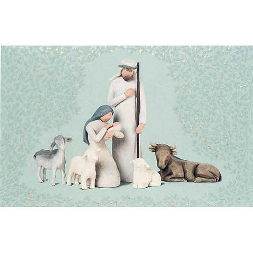 Willow Tree Card- Nativity (Narodziny Jezusa, owce i krowa ) 1
