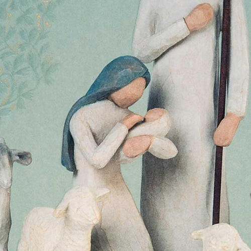 Cartão Willow Tree - Natividade (Natividade com boi e ovelha) 2