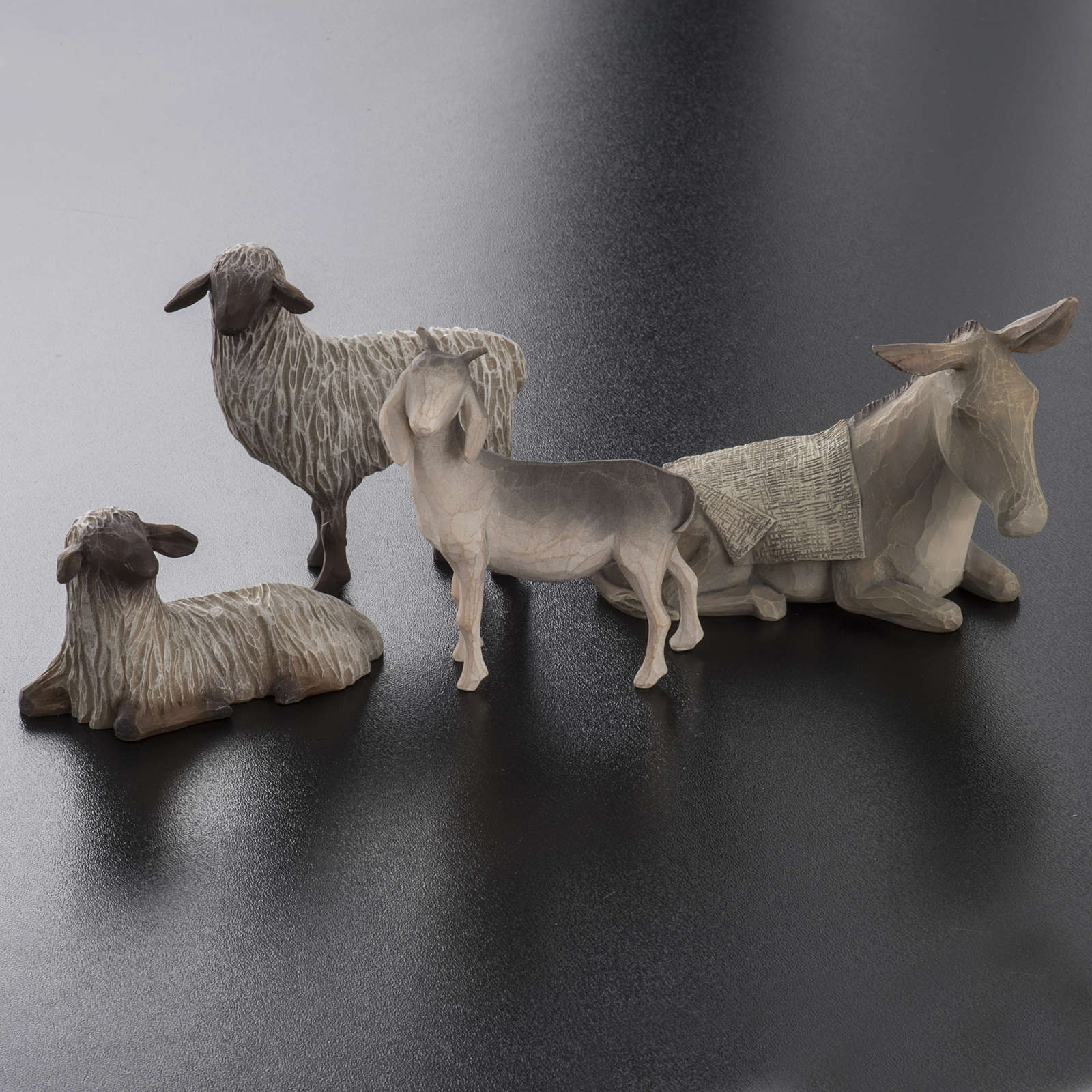 shepherd and stable animals willow tree in box